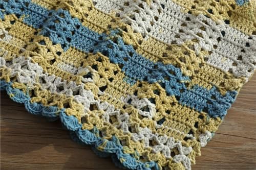 Fine Knitted and Crocheted Cotton Yarn, 100% Long Staple Cotton Yarn Multicolour Gradient Yarn, Infant Sports, 2 Packages 100 g/3.52 oz (50 g/162 yds per Strand) - sc05