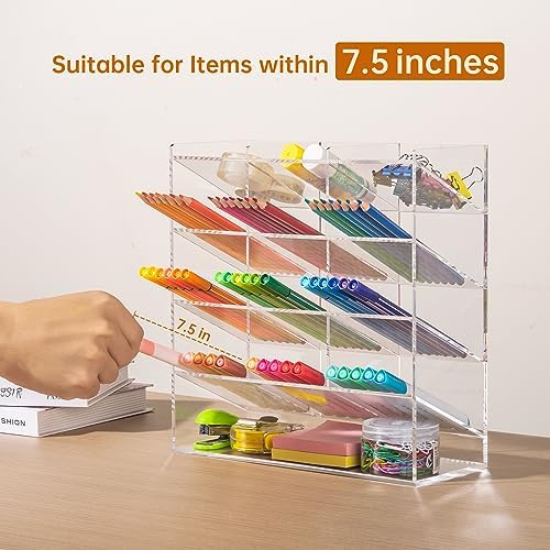 BEYGORM Acrylic Vertical Marker Organizer for 150 Markers, Desk Orgaizer