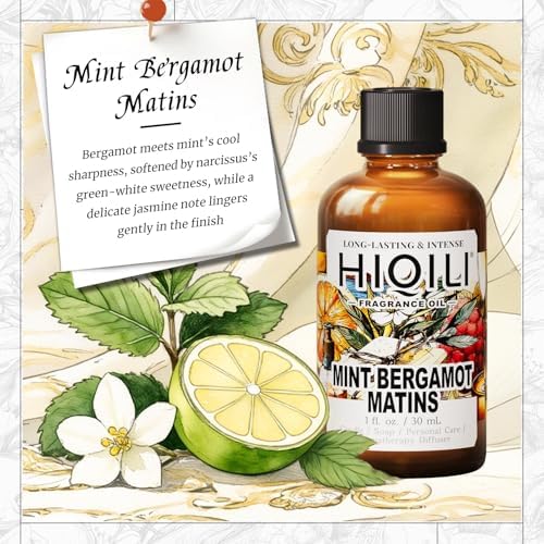 HIQILI Mint Bergamot Matins Fragrance Oil for DIY Wax Soap & Home Diffuser