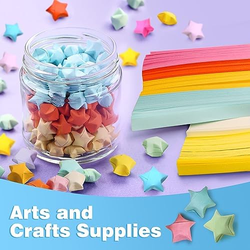 FoDau770 Solid Color Star Paper Strips - 1080 Sheet, 10 Colors