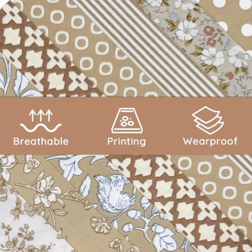 Aubliss 8pcs Fat Quarter Fabric Bundles (100% Cotton - 20'' x 20'')