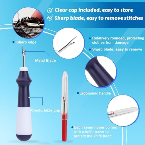 SOCNITC 68 Pcs Seam Ripper Tool Kit Stitch Rippers with Tailors Chalk