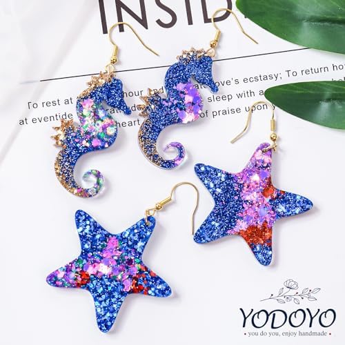 YODOYO Resin Earring Molds 3pcs Ocean Marine Life Jewelry Resin Molds