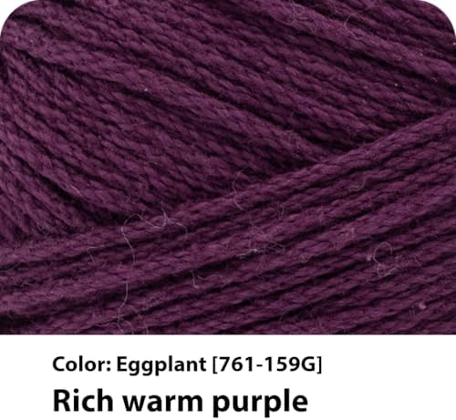 Lion Brand Yarn, 24/7 Cotton Yarn, Eggplant, Purple, 1 Pack