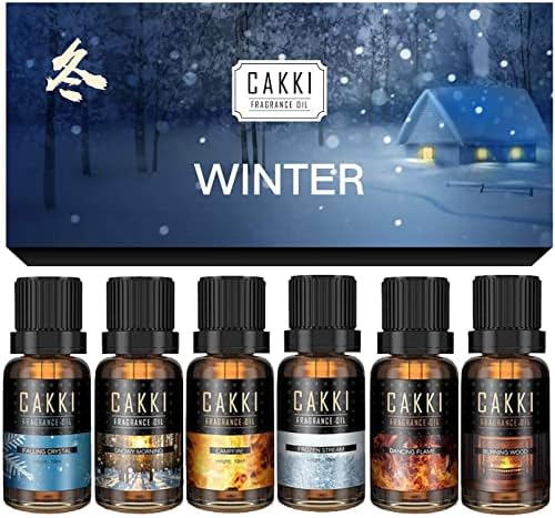 CAKKI Winter Essential Oils for Diffusers for Home, 6 Scents, 6x10ml