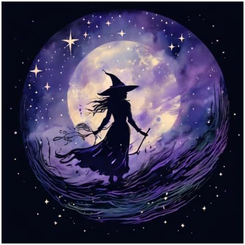 Aestalrcus Halloween Paint by Numbers Kit for Adults, Witch, 16x16inch