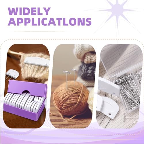 Opstin 130Pcs Knit Blocking Pins Kit for Knitting & Crochet Projects,20 Knit Blockers, Blocking Combs, Knitting Block Pins for Blocking Mats, Crochet Block Kit with 100 T-Pin and Storage Box