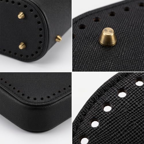 5 PCS Bag Bases for Crochet PU Leather Bag Bottom Oval Bag Bottom Long Oval Purse Bottom Knitting Crochet Base Purse Bottom Bags Cushion Base with Holes for DIY Crochet Bag Shoulder Bags Craft Making
