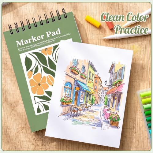 5.8x8.3in Marker Paper Pad, 50 Sheets Marker Sketchbook for Alcohol Markers