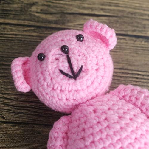 Knit Cartoon Bear Toy Photo Prop Crochet Animal Handmade Knit for Newborn Skin-Friendly Photography Supplies