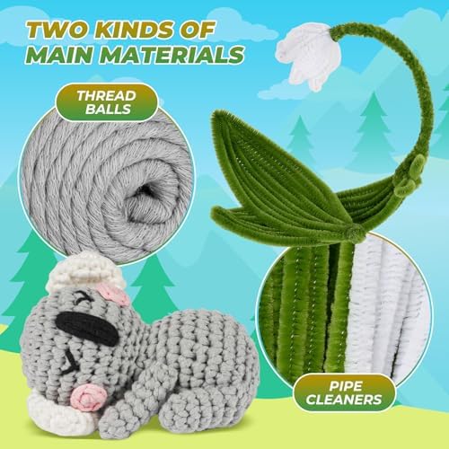 MOREJMTT Crochet Kit for Beginners, Crochet Animal Kits,Crocheting Kit for Starters, Learn to Crochet with Step-by-Step Video Tutorials, Beginner Crochet Kit for Adults(2 Pack Koala)