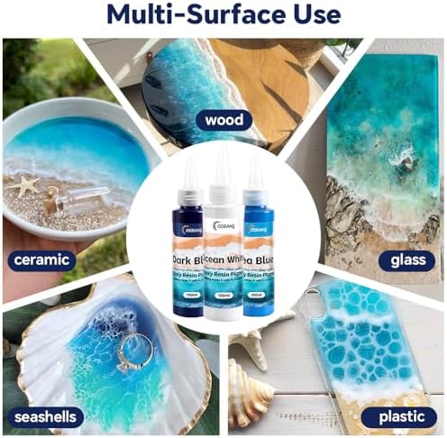 Dark Blue Epoxy Resin Pigment 100ml/3.4 fl.oz, High Concentration Liquid Colorant for Resin Art, Ideal for Creating Waves, Cells, and Unique Ocean DIY Crafts