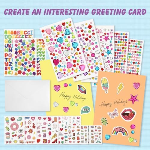 28 Blank card making supplies, Creative Greeting Card Set for Adults | Cute DIY card making kit with Thickened Card, Envelope, Tape, Supplies and Stencils for Card Making Set for Birthdays