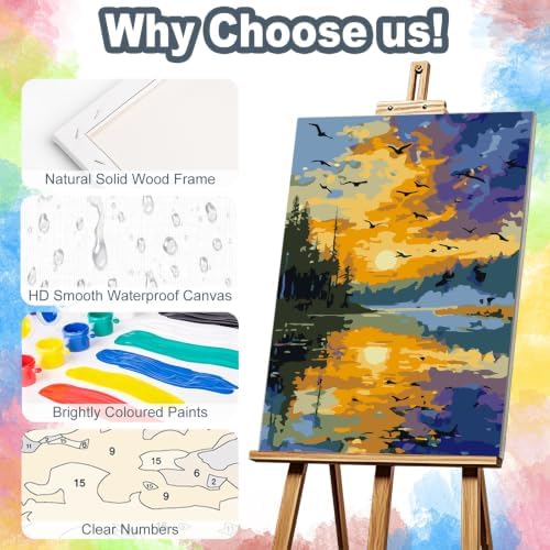 Landscape Framed Paint by Numbers Kit for Adults Beginner 8x12 inch