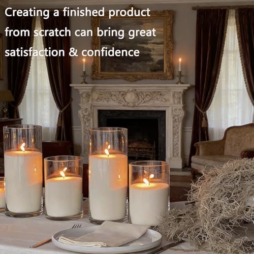 1.1LB Candle Sand- White Candle Beads and Wicks, Jasmine Scented Pearled Candle Wax for DIY Making, Refillable Non-Toxic for DIY Customized,Gifts Home Decoration Wedding Party