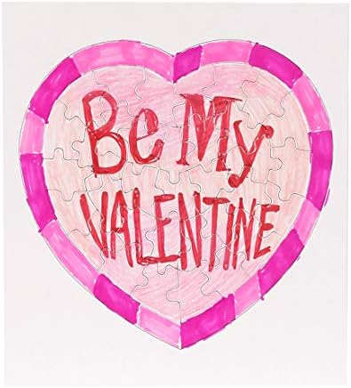 Hygloss 6 Blank Heart Puzzles – 8.5 x 9.5 Inches with Surrounding Frame + Backing Card – Ideal for Valentine’s Day Crafts – Write, Draw, and Decorate – 34 Pieces Each