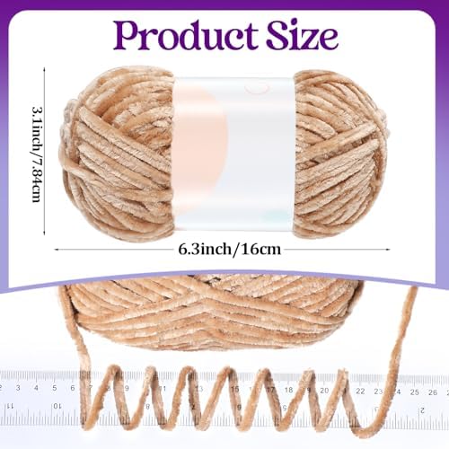 Woanger 20 Skeins Chenille Yarn Bulk for Crochet Knit 2000g, Vivid Color