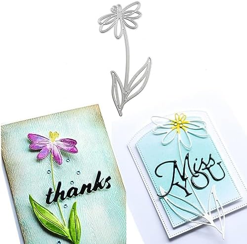 Scrapbooking Die-Cuts for Card Making, Christmas Metal Cutting Dies, Paper Craft Punch Template, Background Embossing Stencils, DIY Album Décor (Flower-5.5x11.7cm)