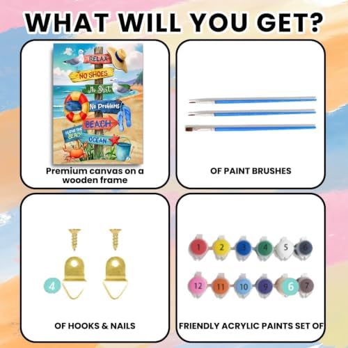 Paint by Numbers kit for Adults Beach,Paint by Numbers Kits 16x20 inch
