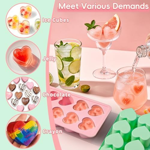Heart Ice Cube Molds, Heart Shaped Ice Cube Tray 20-Cavity