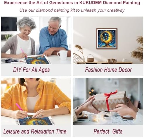 KUKUDEM Tree Diamond Painting Kits for Adults, Diamond Art Kits 12×12inch