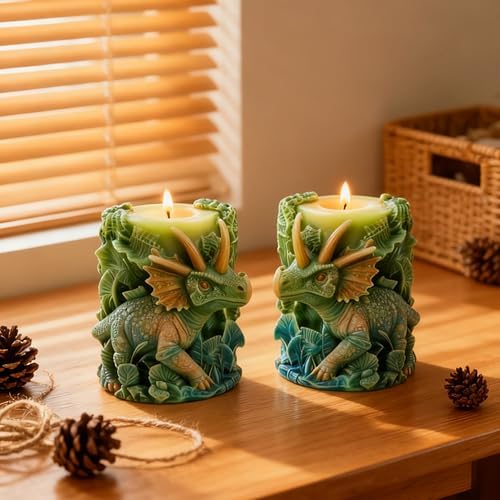 Large Dragon Animal Cylinder Molds Silicone Wave Spiral Candle Mold - Silicone Resin Casting Molds for Candle & Resin & Soap Craft Supplies