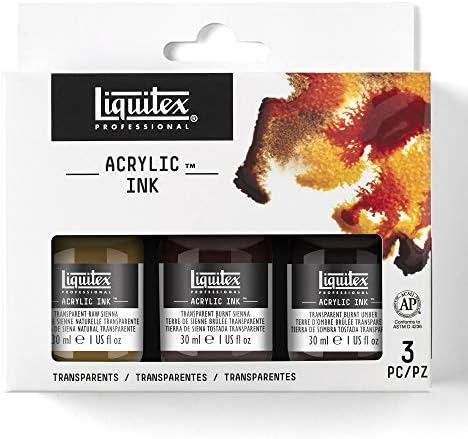 Liquitex Professional Acrylic Ink, 1-oz (30ml), Transparent Set, Set of 3
