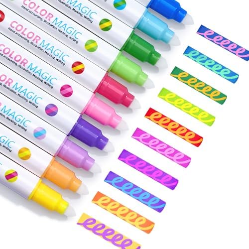 JoyCat 10 Color Changing Markers for Kids Ages 4-8, Dual Tip Magic Pens