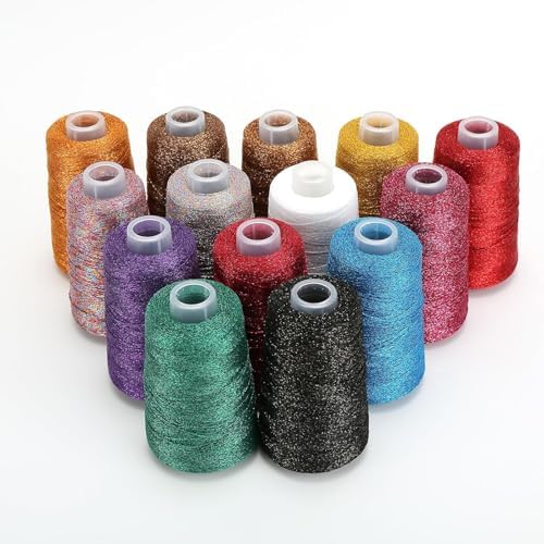 Metallic Crochet Thread, 80g Lurex Yarn for Charms(Dark Blue)