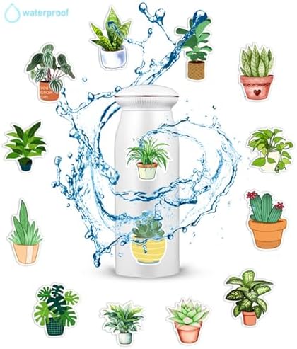 Green Plants Stickers.100 Pcs Potted Plant Floral Sticker for Laptops Water Bottles Flower Pots Vases Decorative Phone Book Guitar Vinyl Decals for Teens Adults(Colourful-K6)