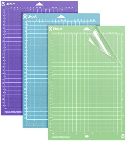 Likcut Cutting Mat for S41 Vinyl Cutter - 8.5" x 12" Cutting Mats (Standard, Light, Strong Adhesive 3 Mats) Compatible with Cricut Joy Xtra for Craft DIY Paper, Vinyl, Cardstock, Craft