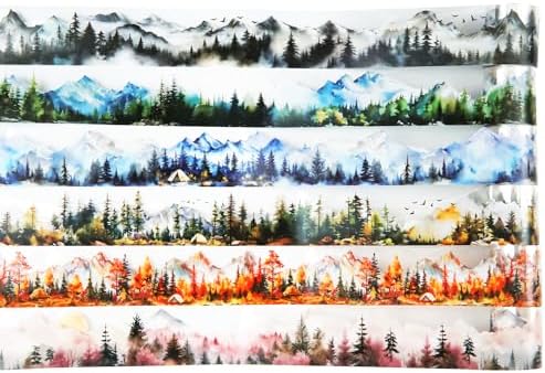 6 Rolls Mountain Landscape PET Tape for Scrapbooking
