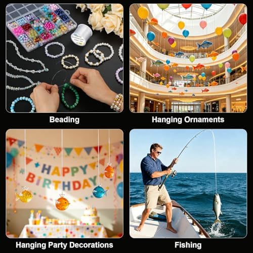 Anezus Fishing Wire for Hanging, Clear Fishing Line Invisible String Strong Monofilament Line for Hanging Decorations and Crafts