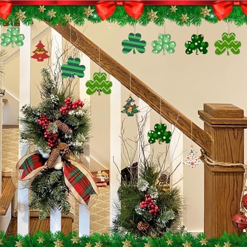 Wooden Clover Ornament, 10pcs Blank Wood Ornaments,3.5x3 in Used for Painting and Decoration DIY Technology, Hanging skrnrhrery