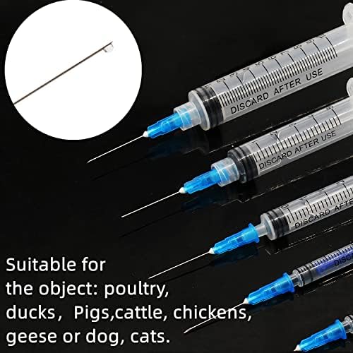 100 Pack 23Ga 1Inch Sterile Disposable Injection Needle with Cap for Scientific and Industrial Dispensing Needle Accessories