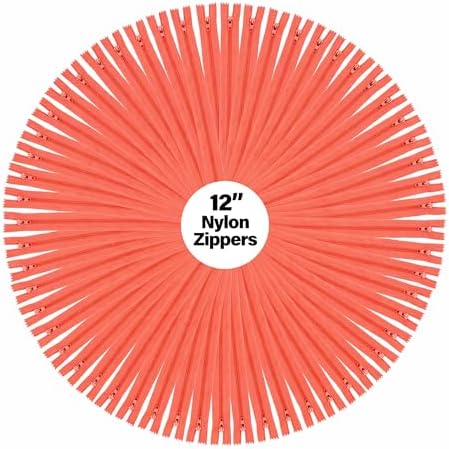 Mandala Crafts 80 PCs Coral Closed-End 12 Inches Nylon Zippers for Sewing