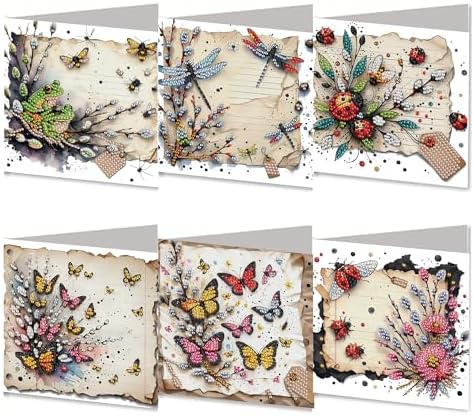 MaiYiYi 6 Pack DIY Frog Diamond Painting Greeting Cards Kit
