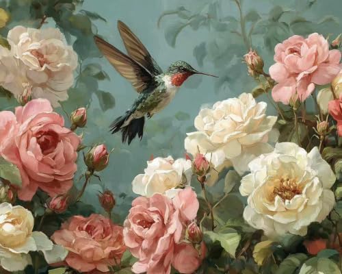 TELMOXA Hummingbird Paint by Numbers Kit for Adults, 16x20 in