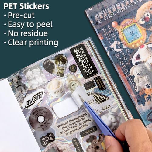 Japanese Comic Style Sticker Scrapbooking Supplies for Junk Journal, 45 Sheets Stickers TZ013001