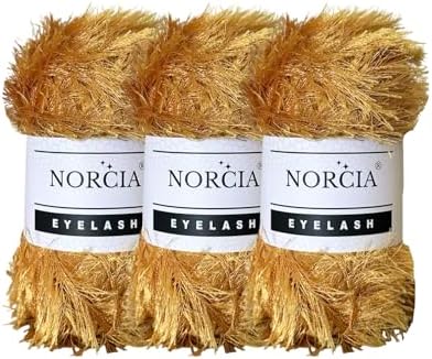 Eyelash Yarn Fun Fur Yarn(3 * 100g-3.5oz) (3 * 153yds-140mt) Fuzzy Premium Soft Crochet DIY Hand Knitting 100% Polyester