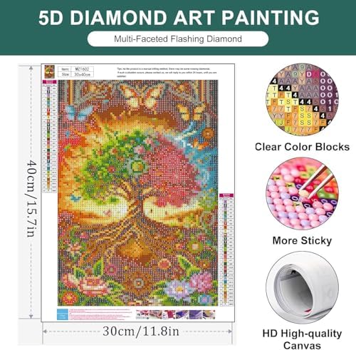Zythron Diamond Art Kits for Adults,Tree Diamond Painting Kits for Beginner