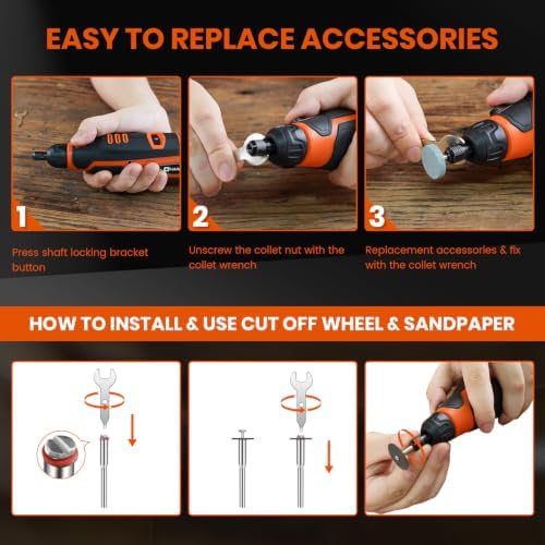 HARDELL 12V Cordless Rotary Tool Kit 6-Speed 30000RPM Rotary 94 Accessories