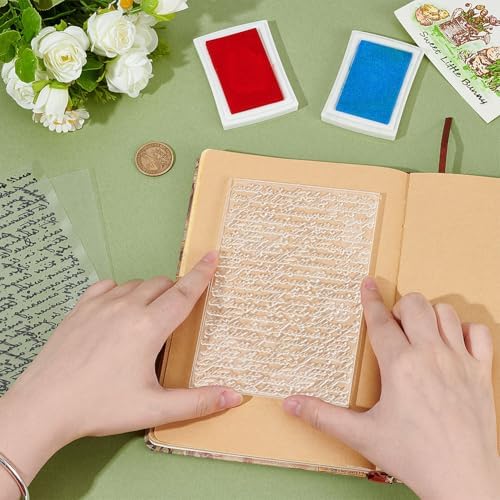 PH PandaHall Words Background Clear Stamps Transparent Silicone Stamps Rubber Clear Stamp for Card Making DIY Scrapbooking Crafting Photo Album Journal Embossing Decoration