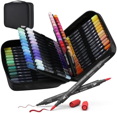 KEMYR Markers for Adult Coloring Books No Bleeding,80 Colors by Number