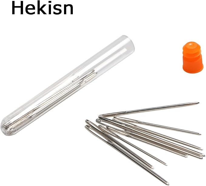 Hekisn Large-Eye Blunt Needles, Stainless Steel Yarn Knitting Needles, Sewing Needles, Crafting Knitting Weaving Stringing Needles, Perfect for Finishing Off Crochet Projects (18 Pieces)