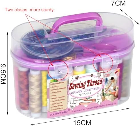 40 Spools of Sewing Thread,Gift Box Portable Basic Sewing Repair Kits (Purple)