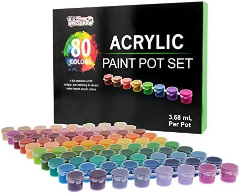 U.S. Art Supply Acrylic Paint Set, 80 Color Paint Kit for Canvas, Wood