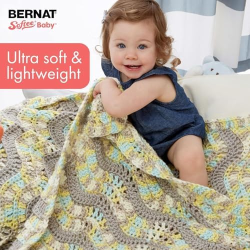 Bernat Softee Baby Yarn for Crocheting Soft, Mint, 3-Pack
