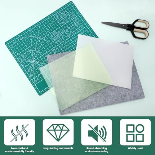 4 Pcs Leather Punch Pads, A4 Self Healing Cutting Mat, Sound Absorbing Pad and Leather Cutting Mat, Cutting Hole Punch Stamping Tool for Leathers Working DIY Crafts