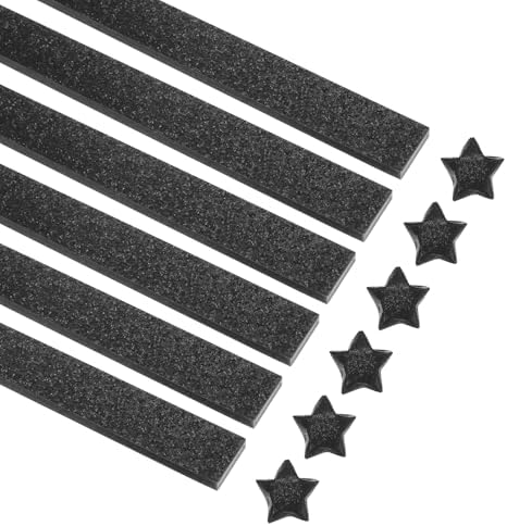 MECCANIXITY 360 Sheets Origami Paper Glitter Stars Papers Black Fold Paper for Beginner Arts Crafts Projects,0.4 x 9.3 Inch